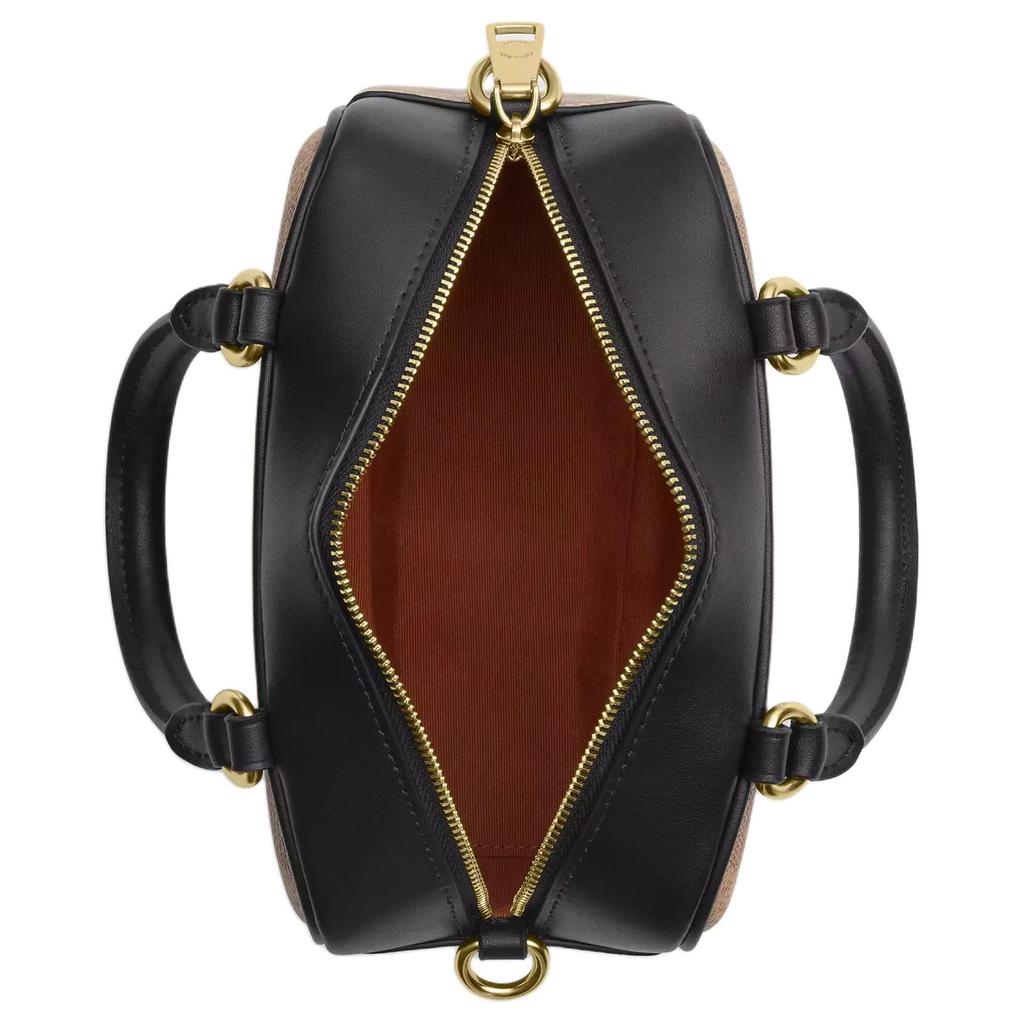 Coach Mini Crossbody Bag Canvas Leather Khaki Black Gold Hardware Handbag for Women Daily Commute Travel Shopping CW197-IMQRX