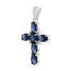 Silver Cross with Sapphire Nano 1.9ct (2140986)