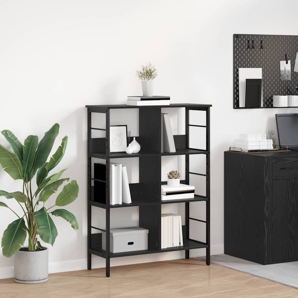 Bookshelf Black Oak Look 82 X 32 X 112 Cm Engineered Wood