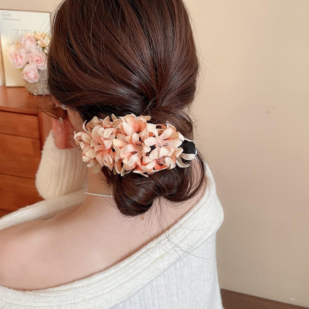 Colorful Hanfu Hair Clip Cloth Ponytail Holder Sweet Flower Hairpin  Girls