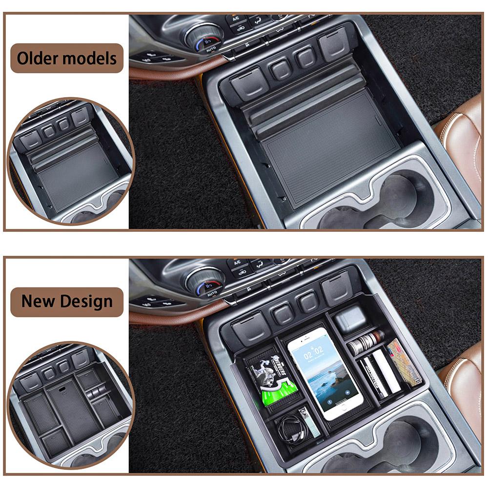 Center Console Organizer for Chevy Silverado/GMC Sierra 2014-2018 1500/2500/3500HD Accessories, Full Console w/Bucket Seats Only