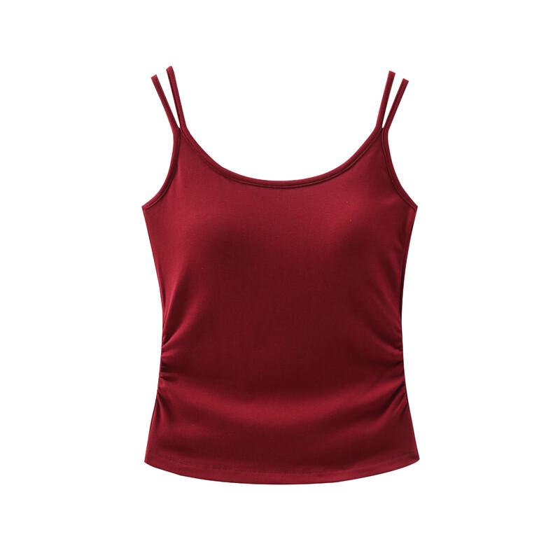 Women's Summer Padded Pleated Crop Camisole