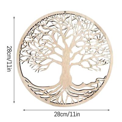 Lebensbaum Holz Wandkunst Dekor Hängendes Holzhandwerk Hohlornament für Heim Schlafzimmer Wohnzimmer Dekoration