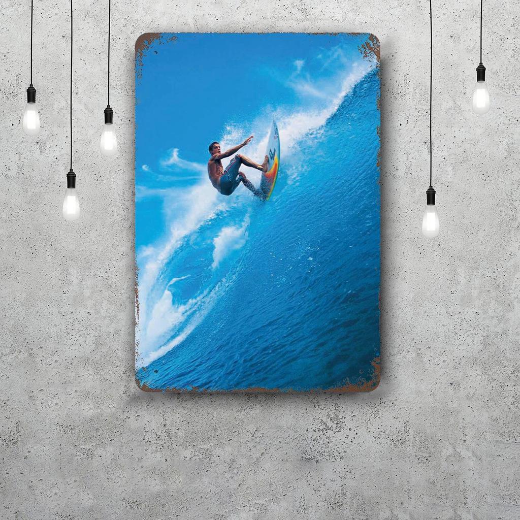 surf curse Vintage Metal Tin Signs Posters Decor Retro Metal Plaque Wall Art Decor for Garage Bar