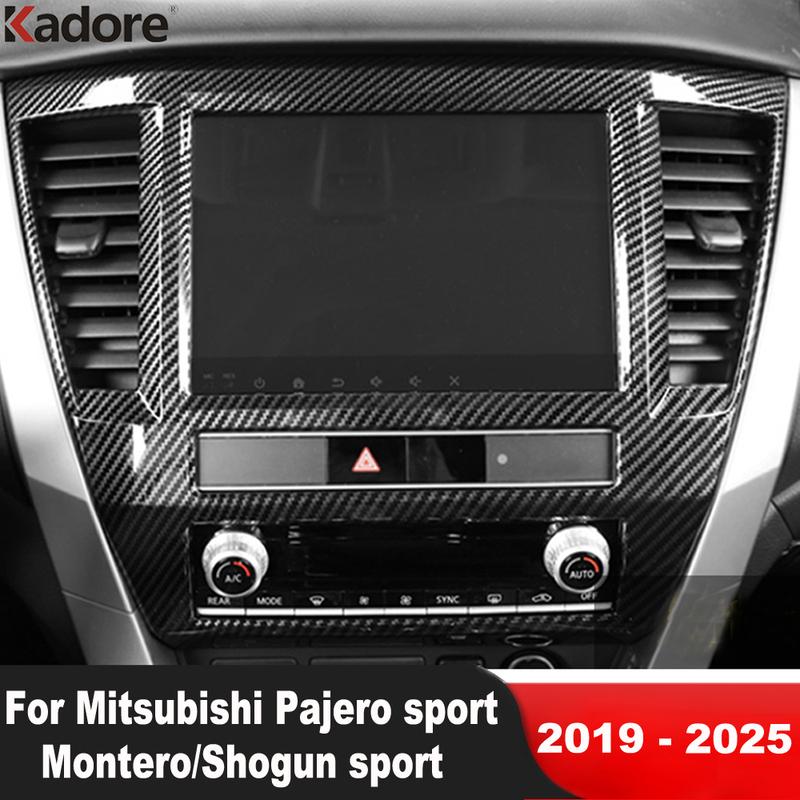 Car Navigation GPS Panel Cover Trim For Mitsubishi Pajero/Montero/Shogun sport -2024 2025 Carbon Fiber Interior Accessories