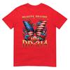 Female Veteran Army Floral Vintage Beauty Brains Us Tshirt