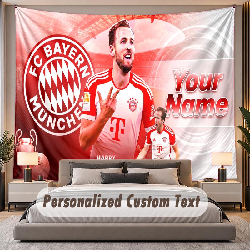 Custom Name Text Tapestry Harry Kane Personalized Polyester Wall Tapestry For Bedroom And Room