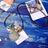 Vintage Women\'s Ethnic Faux Leather Spiral Disc Round Pendant Sweater Necklace