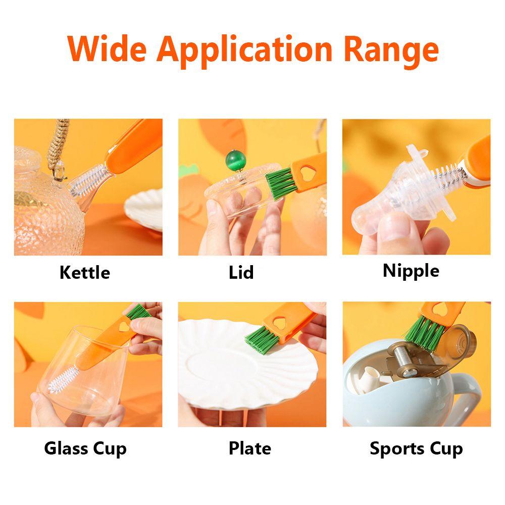 Dust Removal Cleaning Tool Lunch Box Lid Cleaning Brush Rubber Ring Milk Bottle Cleaner Cup Cover