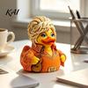 Creative Music Inspired Figurines Charming Duck Novelty Ornament, Musical Theme with Guitar Whimsical Statue for Office Decor, Decorative Collectible