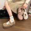 Japanische JK College Wind runde Spitze Schnürsenkel Klettverschluss Mary Jane Schuhe Damen 2025 Herbst neue Retro Mary Jane Schuhe