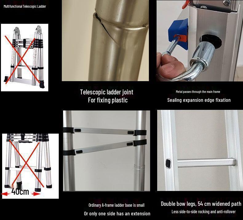 Compact Multi-Functional Aluminum A-Frame Ladder
