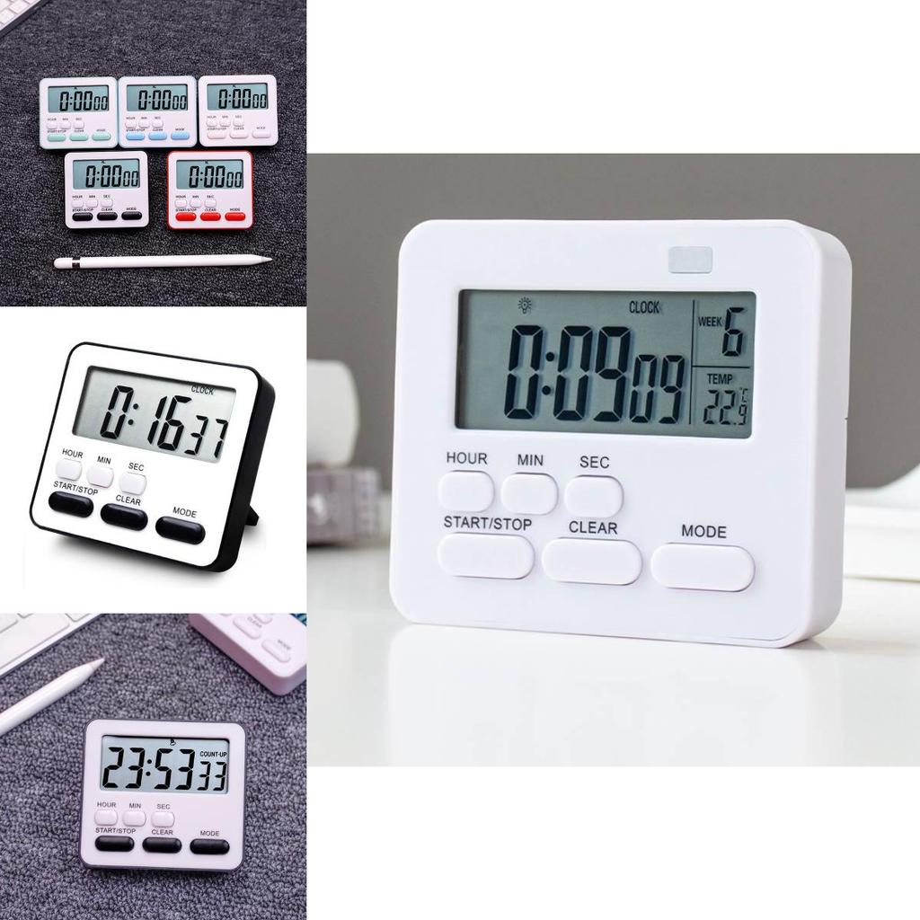 Multifunction Silent Timer With Magnetic Mount For Students And Kitchen Use