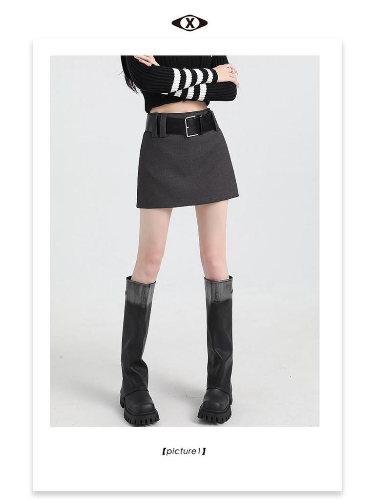 Korean Style Low Waist Slim Fit Midi Skirt for Women - 2024 Autumn Collection