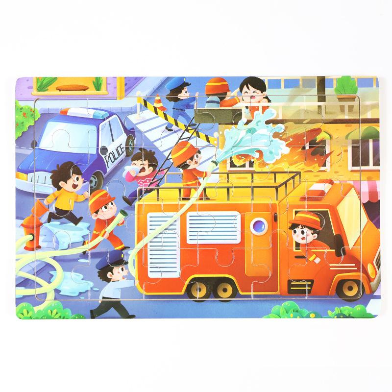 Wooden Children's Puzzles 24 Pieces Early Childhood Education Educational Toys Cartoon Animal Cognitive Puzzles