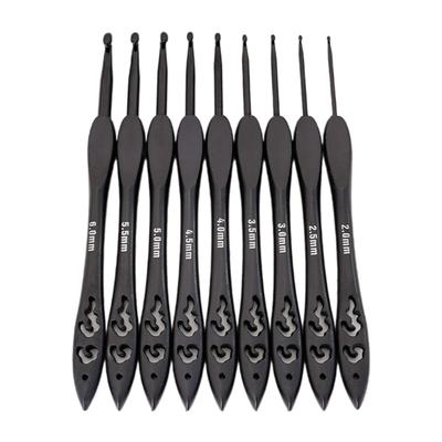 9 Pcs Crochet Hook Set 2.0mm-6.0mm Crochet Needle Ergonomical Crochet Needle Practical Knitting Needle for Craft Projec