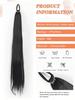 Synthetic 28 Inch Braided Ponytail Extension Long Straight With Rubber Band Braided Ponytail For Women's Daily Use
