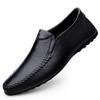 Men's Cross-Border Cowhide Slip-On Loafers - Casual Leather Driving Shoes