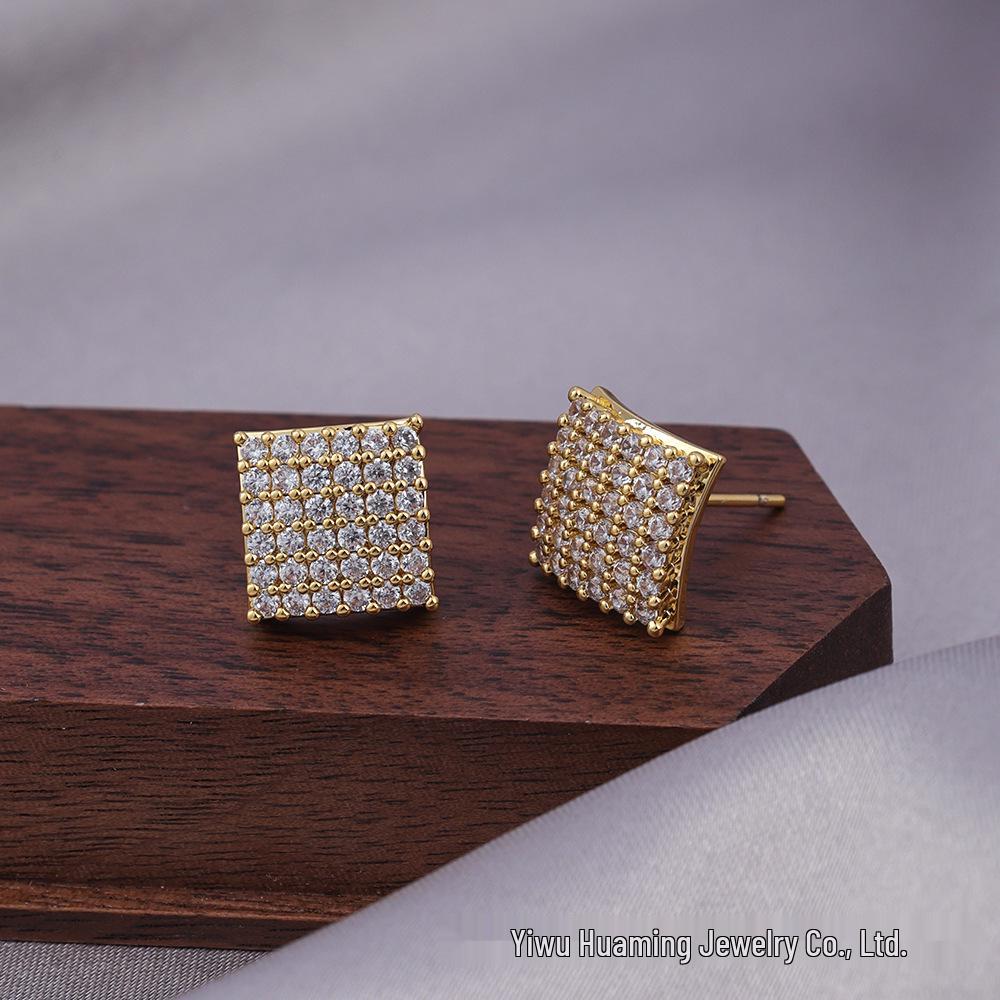 French Light Luxury Zircon Diamond Stud Earrings - Versatile & Trendy Styles