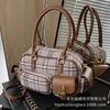 Premium texture bowling bag women's 2025 autumn and winter new trendy Boston handbag versatile commuter messenger bag