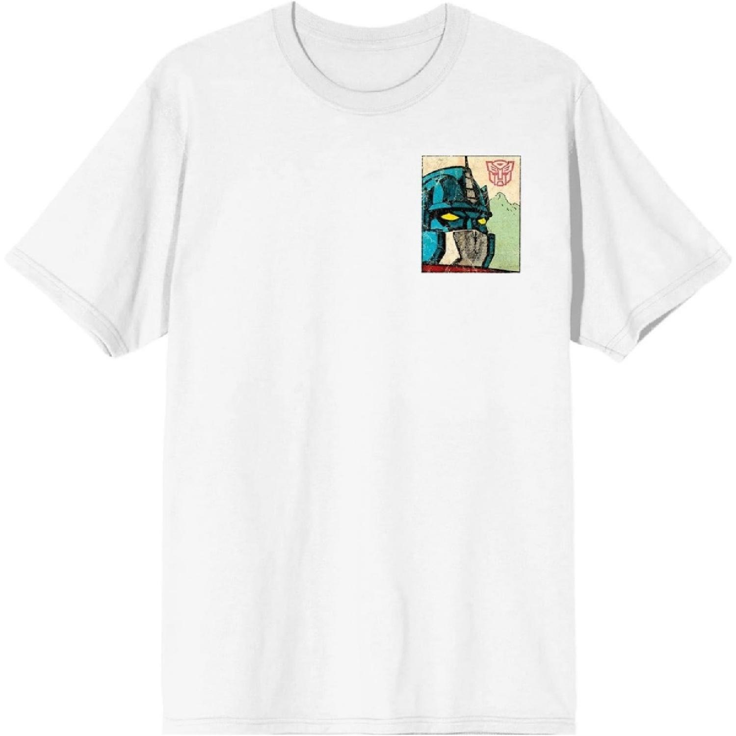 ТРАНСФОРМЕРЫ - Белая футболка с принтом на груди Оптимуса Прайма S