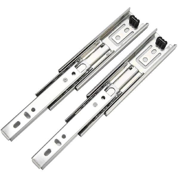 2pcs 5in Metal Drawer Slides 3 Section Ball Bearing Telescopic Drawer Slides Side Mount Full Extension Cabinets Closets Runners Slider Rail