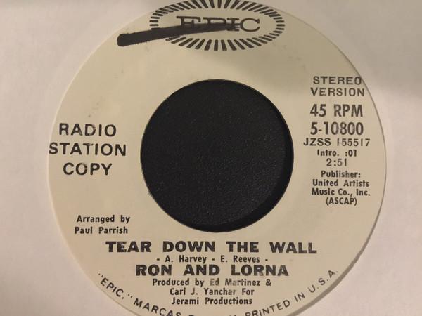 

7inch Record RON & LORNA - Tear Down The Wall 510800PROMO Epic 1971 US Soul/Funk Used