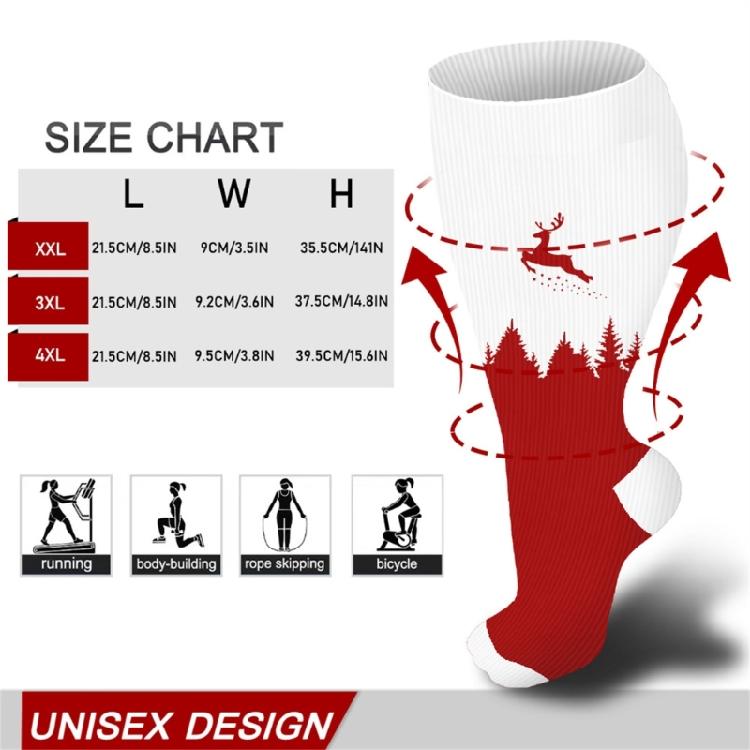 3 Pairs Christmas Pattern Athletic Wide Calf Compression Socks for Men and Women Running Flight Travel Nurses Pregnant
