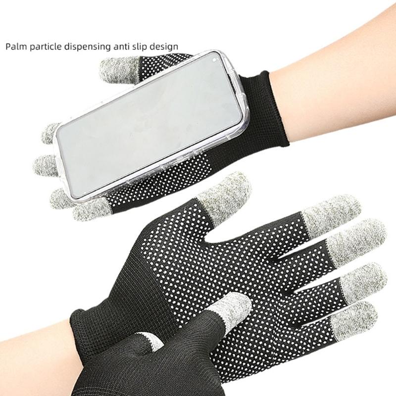 1 Pair Five Finger Touchscreens Gloves With Extended Cuffs And Nonslip Palms For Winter Outdoor Activity