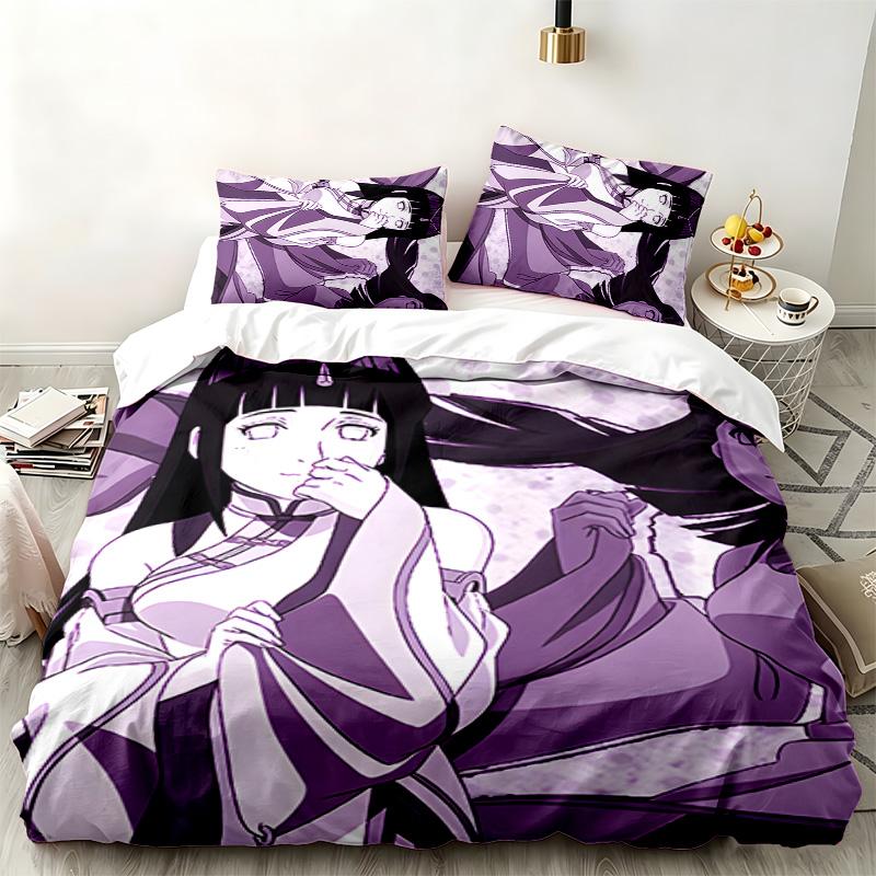 Hyuga Hinata 3pc set Perfect for bedroom use Comfortable bedding set includes a duvet cover and two pillowcases Ideal birthday or Christmas gift