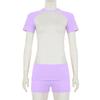 European-American Raglan Color-Block Sports Suit: Short-Sleeve Top, Solid Shorts & Headband