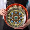 Bohemian Moroccan Ceramic Divided Dinner Plate