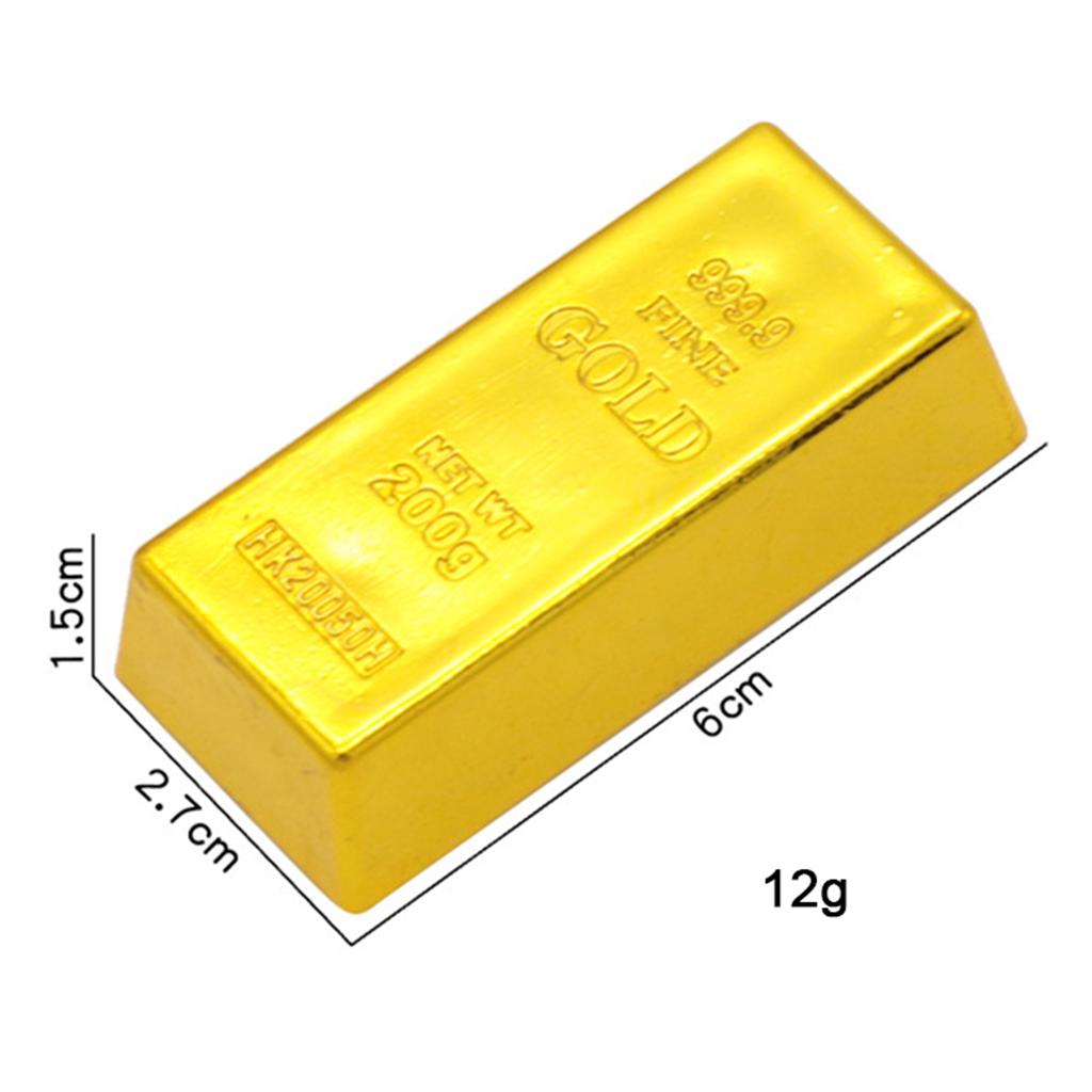 Hot Fake Plastic 999.9 Gold Bar Bullion Prop Desk Table  Decoration