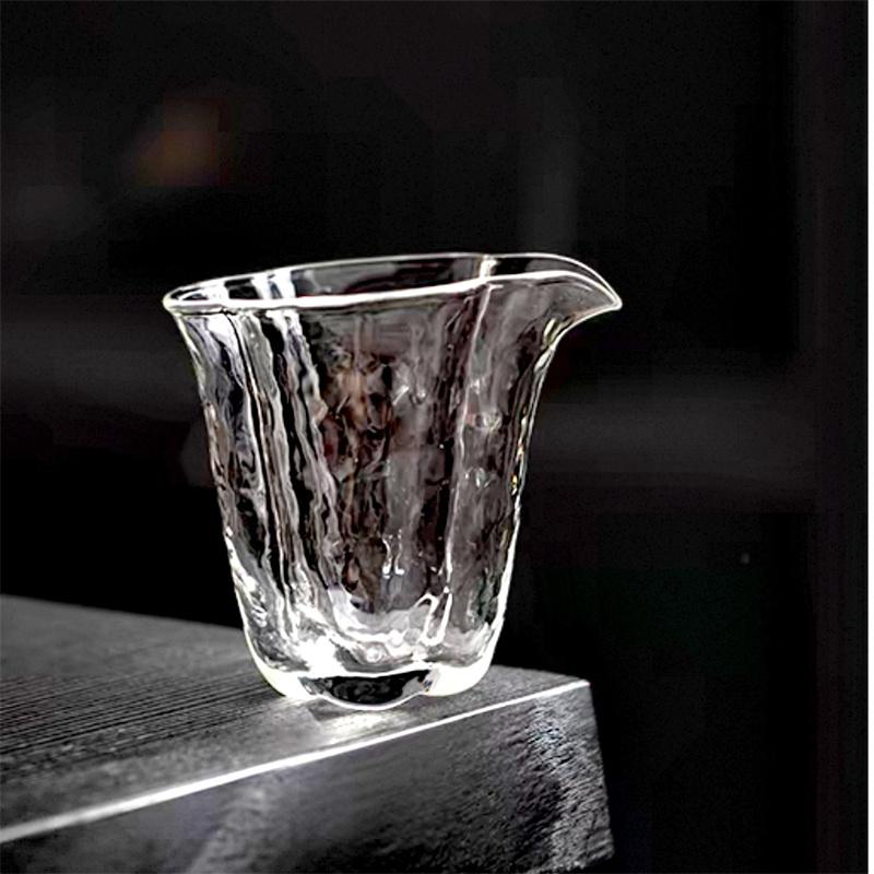 220ml Hammer Clear Hammered Glass Tea Pitcher, Heat-resistant Cha hai Gongdao Bei, Tea Serving Pitcher for Tea Set Accessories