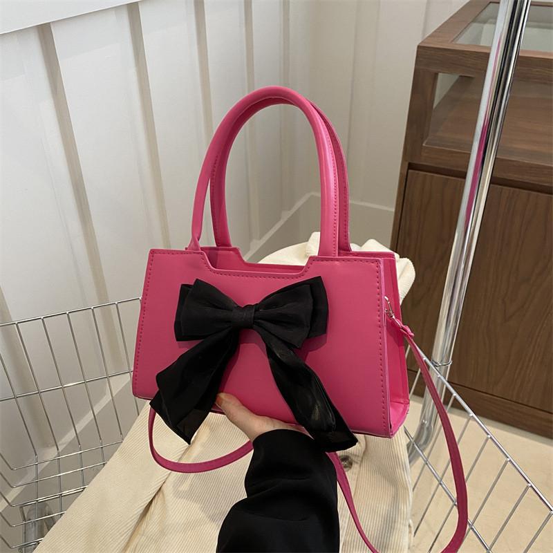 Trendy Women's Shoulder Bag 2024 Spring Bow-knot Street Style Handbag Pu Leather