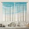 2PCS Digital Printed Curtains, Summer Ocean Wave Pattern, Coastal Beach Style for Living Room Bedroom Apartment Home Decor