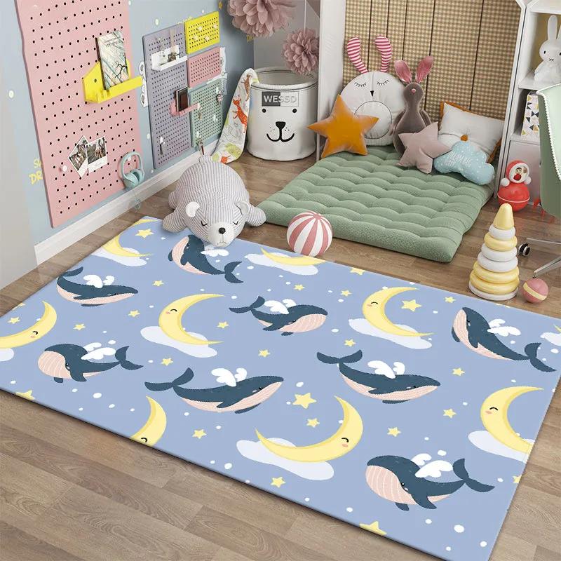Cartoon Rugs for Bedroom Kids Cute Animal Carpet Modern Style Baby Mat Soft Children's Room Rug Non-slip Nordic Style Decoration