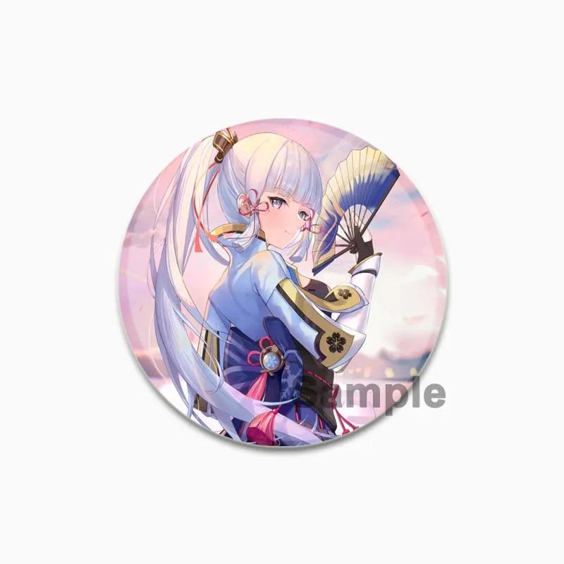 32/44/58mm Kamisato Ayaka Cartoon Badge Cute Tinplate Brooches Handmade Creative Enamel Pins for Clothes Backpack Gift Jewelry Accessories