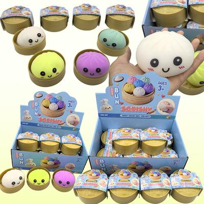 Dumpling Stress Balls Fidget Sensory Toy Simulation Food Featuring Small Steamer Squeeze Dough Ball Stress Relief Hand Toy