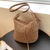Retro Sen Grass Woven Bag For Women 2023 New Leisure High Capacity Woven Bag Fashionable Beach Vacation Shoulder Bag Women Bag