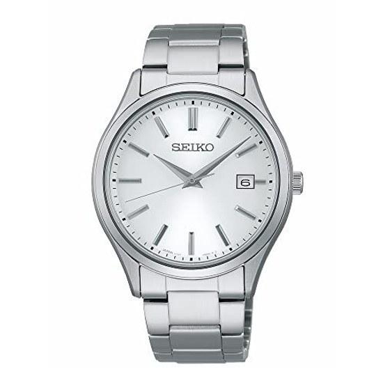 SEIKO SELECTION SBPX143 S Series Mens Watch Solar Powered Date Calendar Equipped Dial White Stainless Steel Pair Model