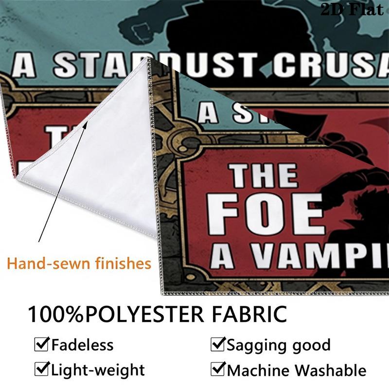 Jojos Bizarre Adventure Wall Tapestry Aesthetic Wall Hanging Printed Fabric Blanket Decorative Tapestries For Bedroom Living Room Home Decor