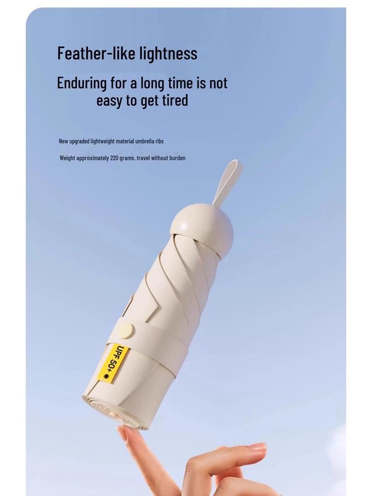 Mini Five-Fold UV Protection Sunscreen Umbrella: Portable and Dual-Use for Sun and Rain, Women's Sunshade Umbrella