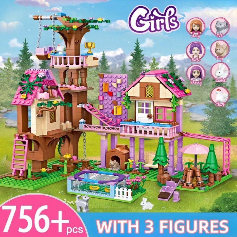 

Non-Toxic Creative Dream Friendship Tree House Building Blocks Forest View Diy Tabletop Decorations Birthday Halloween Christmas Gifts