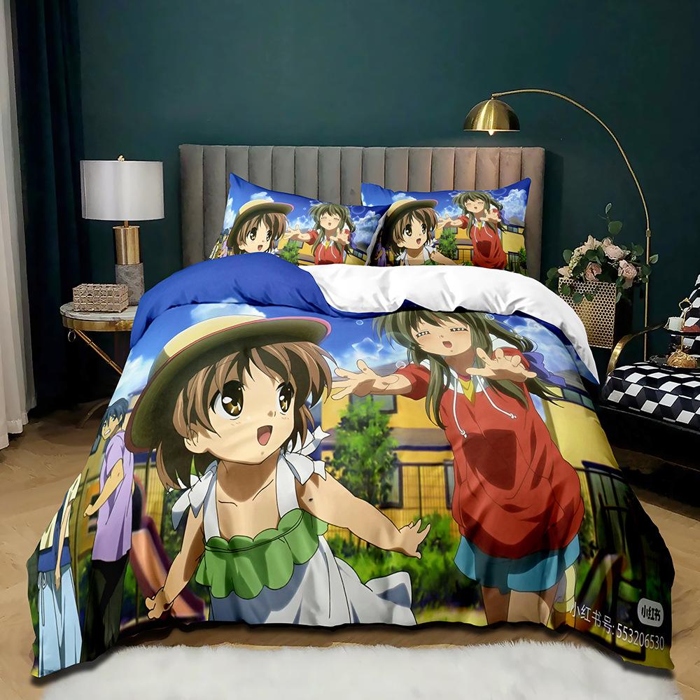 

Digital Printing Quilt Cover Quilt Cover Three-Piece Single Dormitory Home Textile Bed cover 90 * 200 + and 50 * 75 * 1