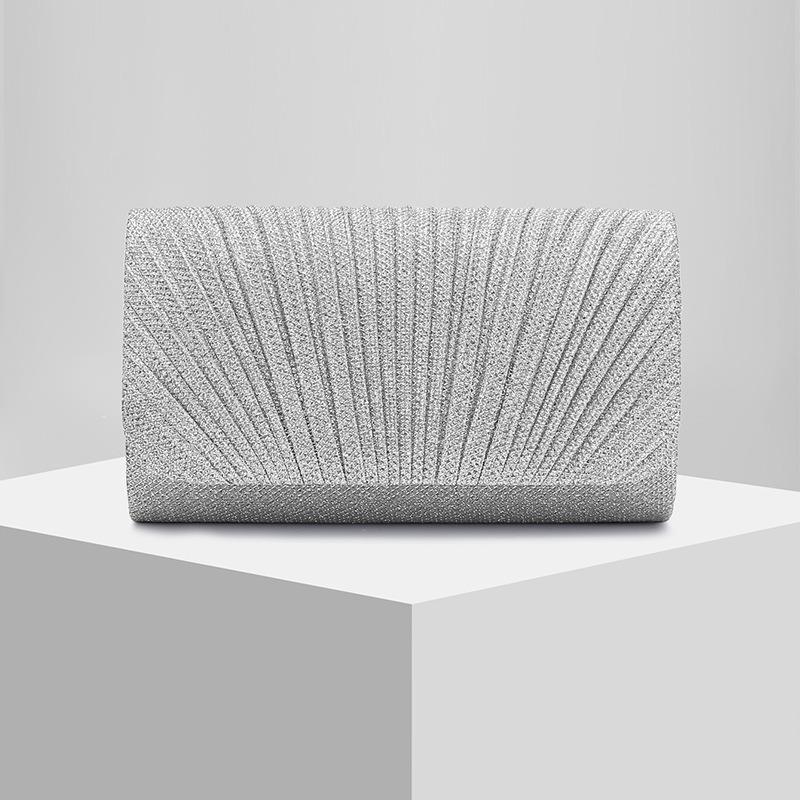 

New women s pleated shiny dinner bag clutch bag evening bag wedding bag light luxury