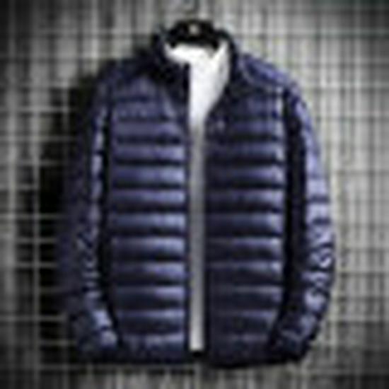 Men's Lightweight Down Jacket 2024: New Style, Portable, Versatile, Large Size, Solid Color for Autumn/Winter.