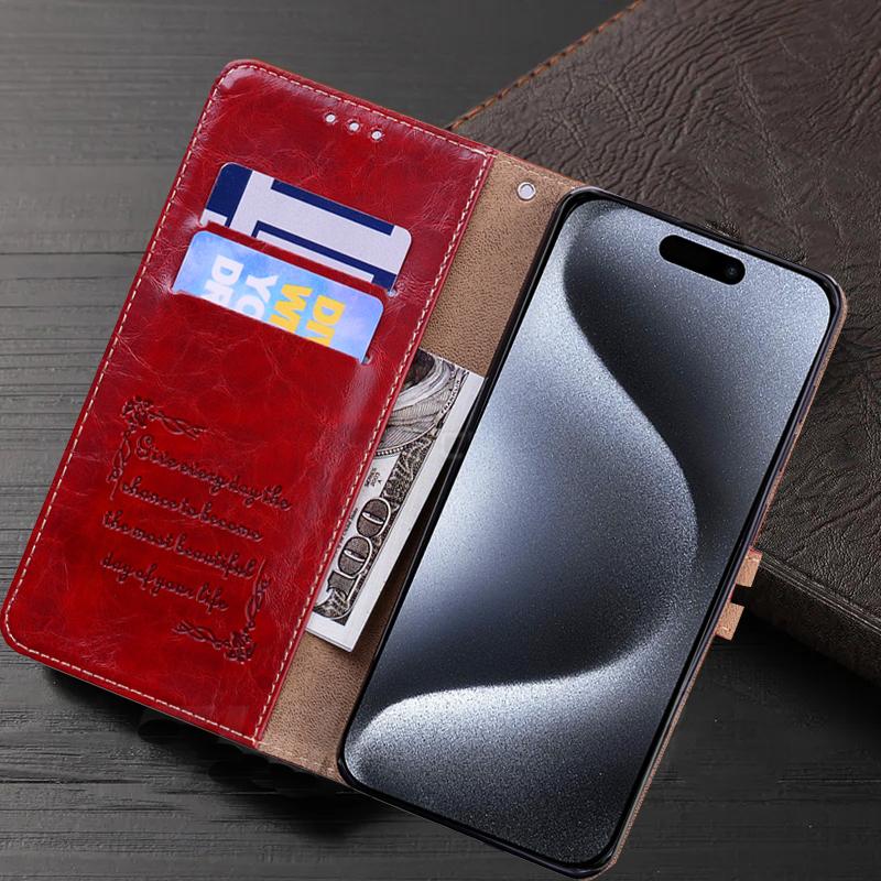 Brieftasche Kartensteckplatz Ständer Flip Leder Handyhülle für iPhone 15 14 13 12 11 Pro Max X XR XSM ax 7 8 Plus stoßfeste weiche Silikon Buchhülle