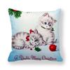 Weihnachts-Niedliche-Katzen-Serie Digitaldruck Kurzer Plüsch Kissenbezüge Dekorativ für Auto Sofa Büro Kissenbezug Haushaltswaren