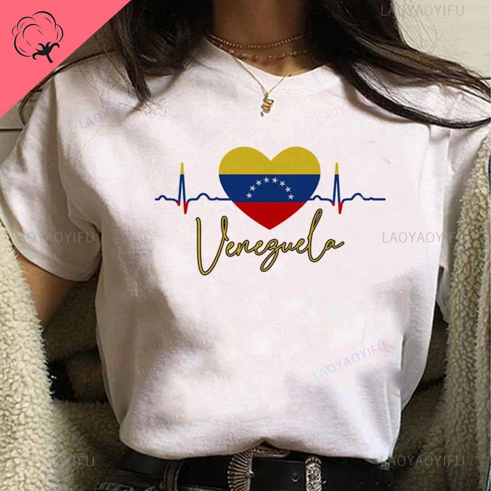 Venezuela En El Corazon Venezuelan Pride Graphic T Shirts Unisex Unisex UNISEX Cotton T Shirts Fashion Ropa Hombre